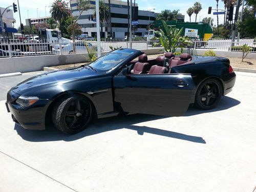 2004 645 ci convertible black on black exterior, black/red interior