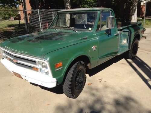 1968 chevrolet 3/4 ton k20 4 wheel drive long narrow bed stepside truck.