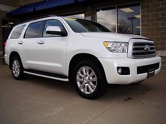 2010 white platinum sequoia 4x4 leather loaded power third row!nav,dvd