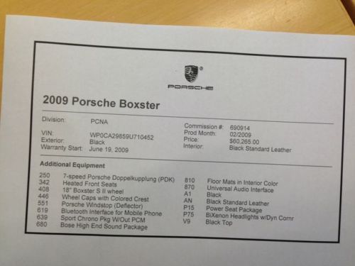 2009 PORSCHE BOXSTER PDK AUTOMATIC ONE OWNER LOW MILES SPORT CHRONO, US $37,900.00, image 18