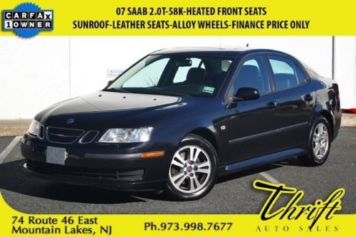 07 saab 2.0t-58k-heated front seats-sunroof-leather seats-alloy wheels