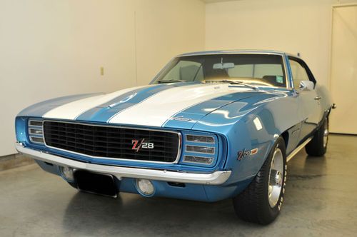 Documented 1969 chevrolet camaro rs-z/28-original 302ci muncie m22 12 bolt 4:56