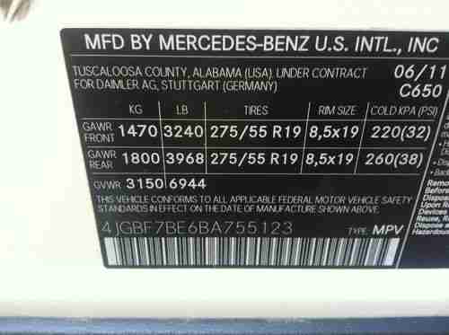 2011 Mercedes-Benz G  GL450 Sport Utility 4.6L Navi 3rd Row Tow Hitch Ent System, image 11