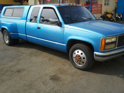 1991 gmc sierra 3500 pickup 2wd v8 ext cab 7.4l dully &#034;big blue&#034; efi auto a/c