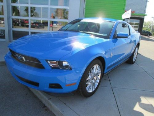 Mustang coupe blue auto leather sync pony pkg sports car certified warranty