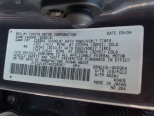 TOYOTA 4RUNNER 2004 SR5 LEATHER SUNROOF ONLY 72 K MILES, US $11,750.00, image 6