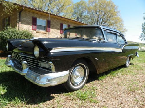 1957 ford fairlane 2dr hardtop v8 312 black &amp; gold automatic solid unrestored