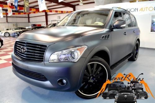 2011 infiniti qx56 matte black rare loaded navi dvd 360 cams free shipping