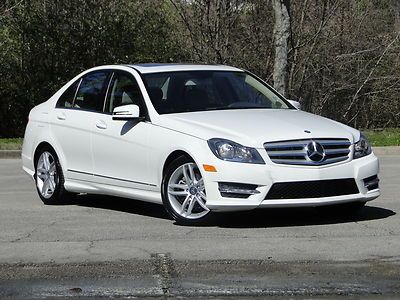 White c series mercedes 3.0l awd usb ipod nav leather class 4 door sedan