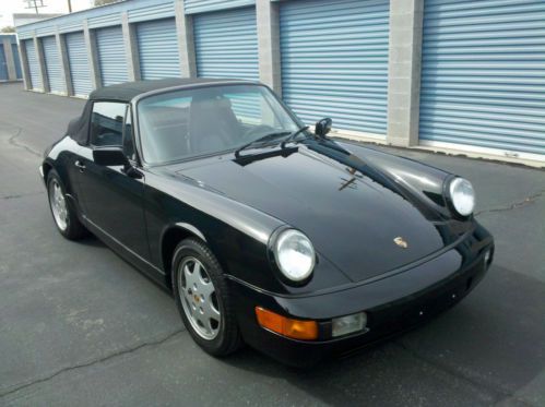 1991 carrera 2, 5 speed cabriolet, 45,657 orig miles, super clean, black/black