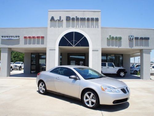 Pontiac g6 gt convertible 3.5l power hardtop silver black leather remote start