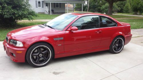 2003 bmw m3 coupe 2-door 3.2l 6-speed manual imola red 19&#034; vertini wheels l@@k!!