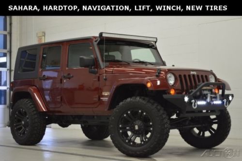 07 jeep wrangler unlimited 85k gps lift led lights wintch auto 4x4 rims loaded