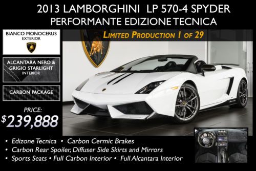 Lp570-4 spyder; edizione tecnica; carbon ceramic brakes, carbon rear spoiler