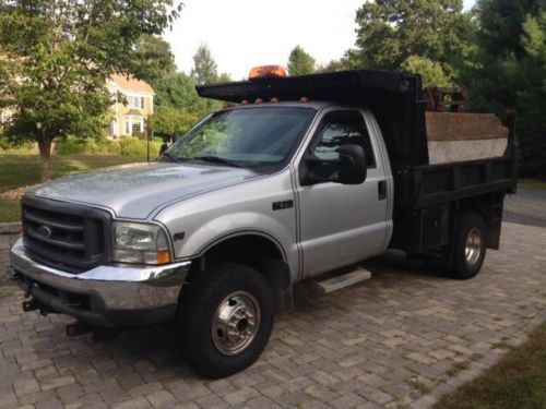 2002 ford f-350 super duty 4x4 dump truck w plow ready to work!