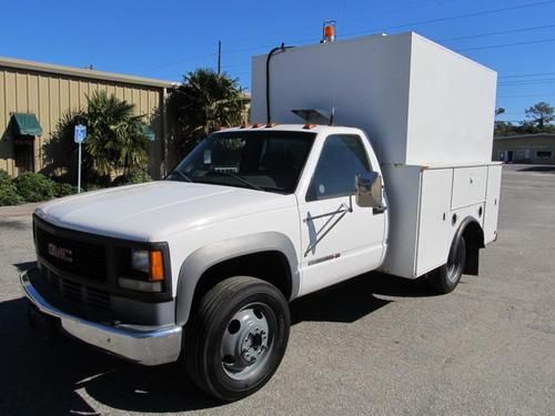 2000 gmc 3500 sierra classic, diesel, enclosed service body truck, 114,411 miles