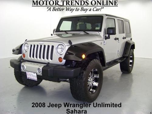 Unlimited sahara 4x4 navigation auto hardtop lifted 2008 jeep wrangler 69k