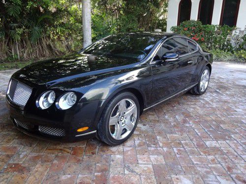 2005 bentley continental gt~mulliner~l@@k~black on black~red stitched seats~nr!