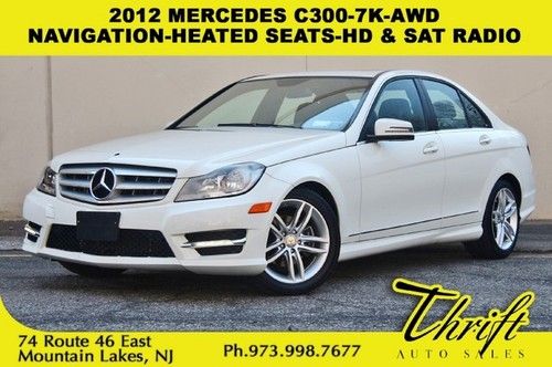 2012 mercedes c300-7k-awd-navigation-heated seats-hd &amp; sat radio