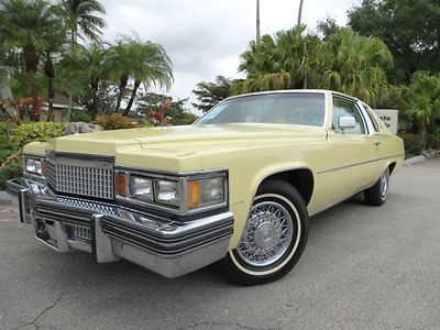 Stunning triple springtime yellow 79 caddy coupe deville-60k-no reserve-fl-lqqk!