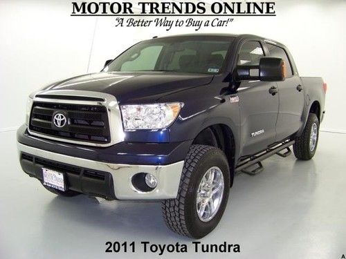 4x4 crewmax lifted chrome wheels two tone leather rearcam 2011 toyota tundra 57k