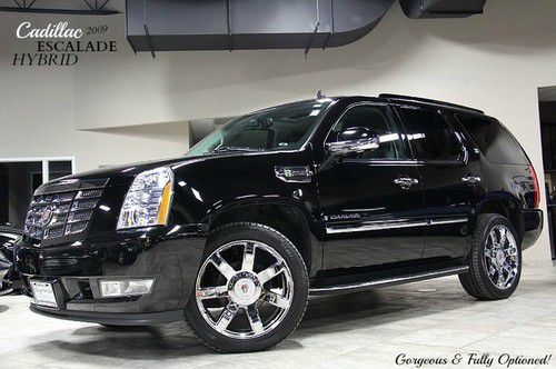 2009 cadillac escalade hybrid awd one owner rear seat dvd navigation pristine!!