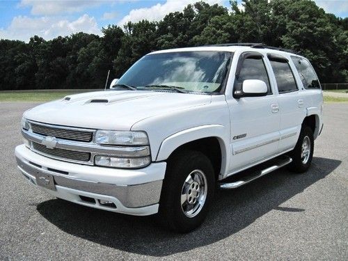 Fresh white v8 lt 2001 tahoe 2wd moonroof leather dvd lcd