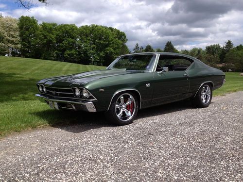 1969 ss396 pro touring restomod 540 efi 5 speed a/c fathom green chevelle