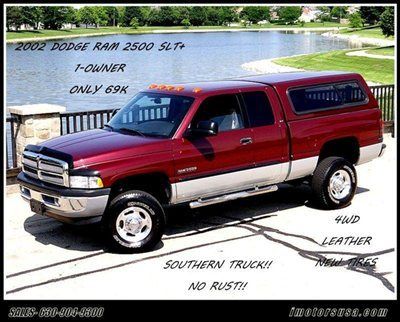 2002 dodge ram 2500 diesel laramie slt ext cab 4x4 1-owner only 69k southern trk