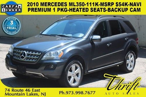 2010 mercedes ml350-111k-msrp $54k-premium 1 pkg-heated seats-navi-backup cam
