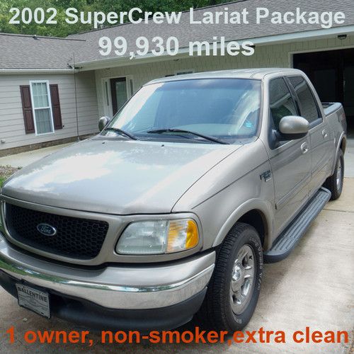 2002 ford f-150 supercrew truck v8 lariat 2wd 99,930 mi 4 door, very gd-ex cond