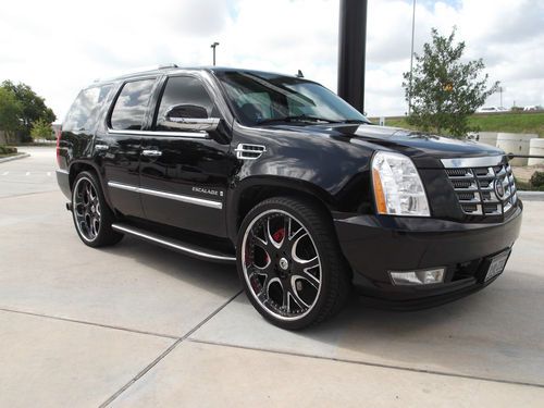 2007 cadillac escalade 6.2 v8 26" asanti brembo sunroof leather corsa k&amp;n tv dvd