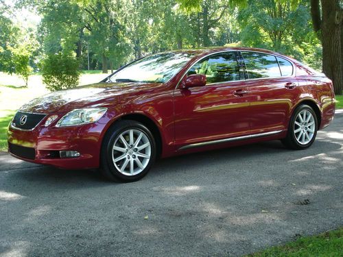 2007 lexus gs350 awd matador red w/ black leather 40k miles one owner nav