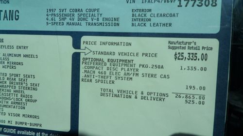 1997 FORD MUSTANG SVT COBRA ***19 ORIGINAL MILES***, image 21