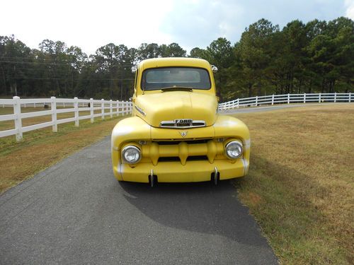 1951 yellow ford f1 classic pickup truck
