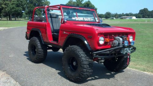 Classic 1973 ford bronco 5.0 cobra red topless 4x4 men christmas gift jeep lover