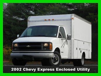 2002 chevrolet express 3500 12&#039; enclosed utility body drw 5.7l gas no reserve