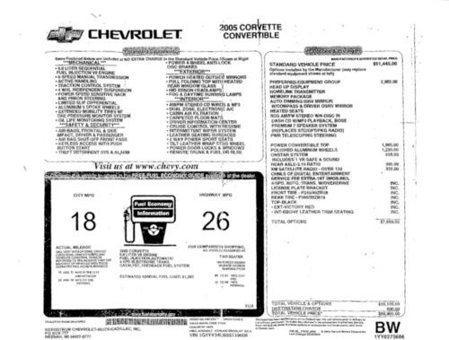 2005 C6 Corvette Roadster Convertible Victory Red 3,863 Miles, image 8