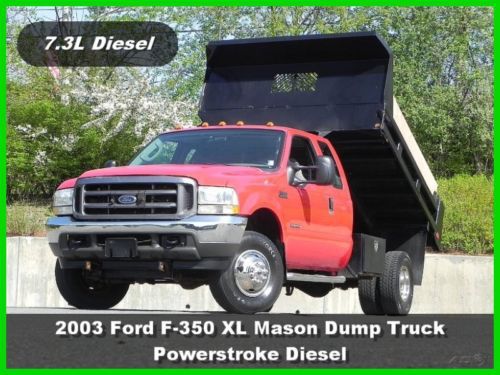 2003 ford f-350 xl regular cab mason dump truck 4x4 7.3l power stroke diesel ac