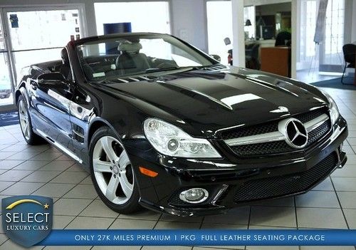 Sl550 p1 full leather pkg keyless go vent seats black/black 27k miles