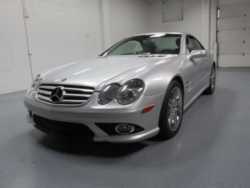 08 mercedes-benz sl 550 roadster rwd v8 bose audio power hard top silver