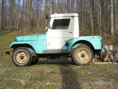 1963 cj-5 willy&#039;s jeep, robinegg blue; runs good, comes with snowplow