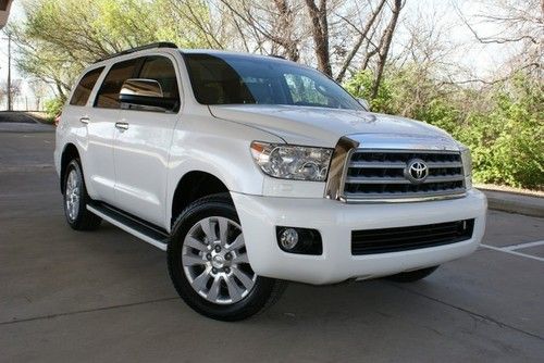 Sequoia platinum 4wd, 2k miles, blizzard pearl, dvd ent, 2.95% apr financing!