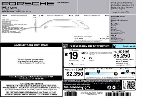 2022 porsche cayenne