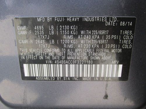 2015 Subaru Outback Premier, US $4,500.00, image 15