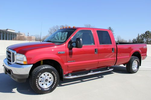 2002 ford f250 crew xlt 7.3l diesel 112k miles clean carfax 4x4 nice no reserve!