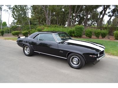 No reserve, 69 camaro z/28 coupe, black/black, headrests, 427/400+hp small block