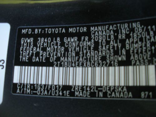 2011 Toyota Corolla S Sedan 4-Door 1.8L, image 4