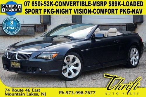 07 650i-52k-convertible-msrp $89k-sport pkg-night vision-comfort pkg-