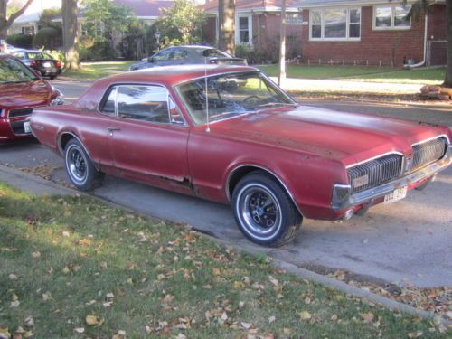 1967 mercury cougar, 289 v-8, 2bbl, 3 speed manual. styled steel wheels.